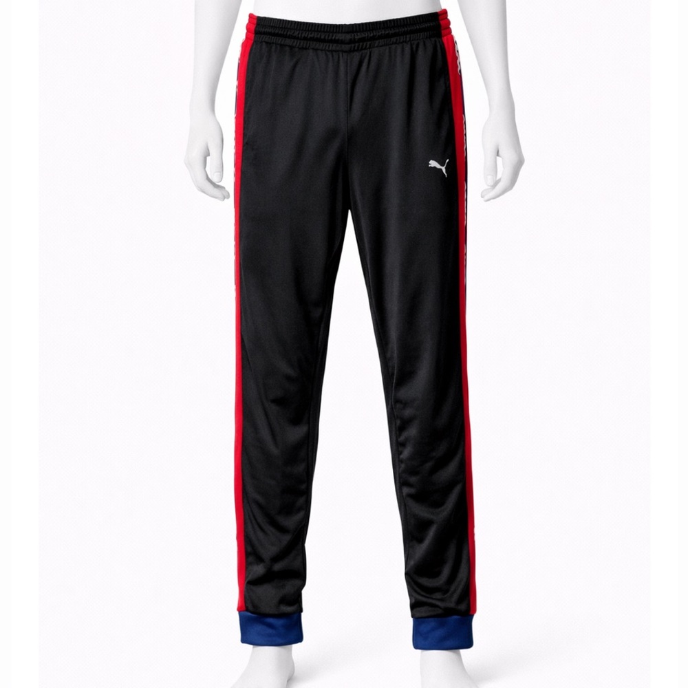 Champion Black Joggers with Red and Blue Stripes